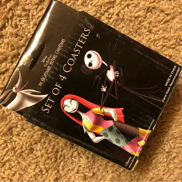 Monogram Initial " L" Nightmare Before Christmas Jack Skellington Coasters (4) - Picture 4 of 5